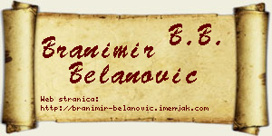 Branimir Belanović vizit kartica